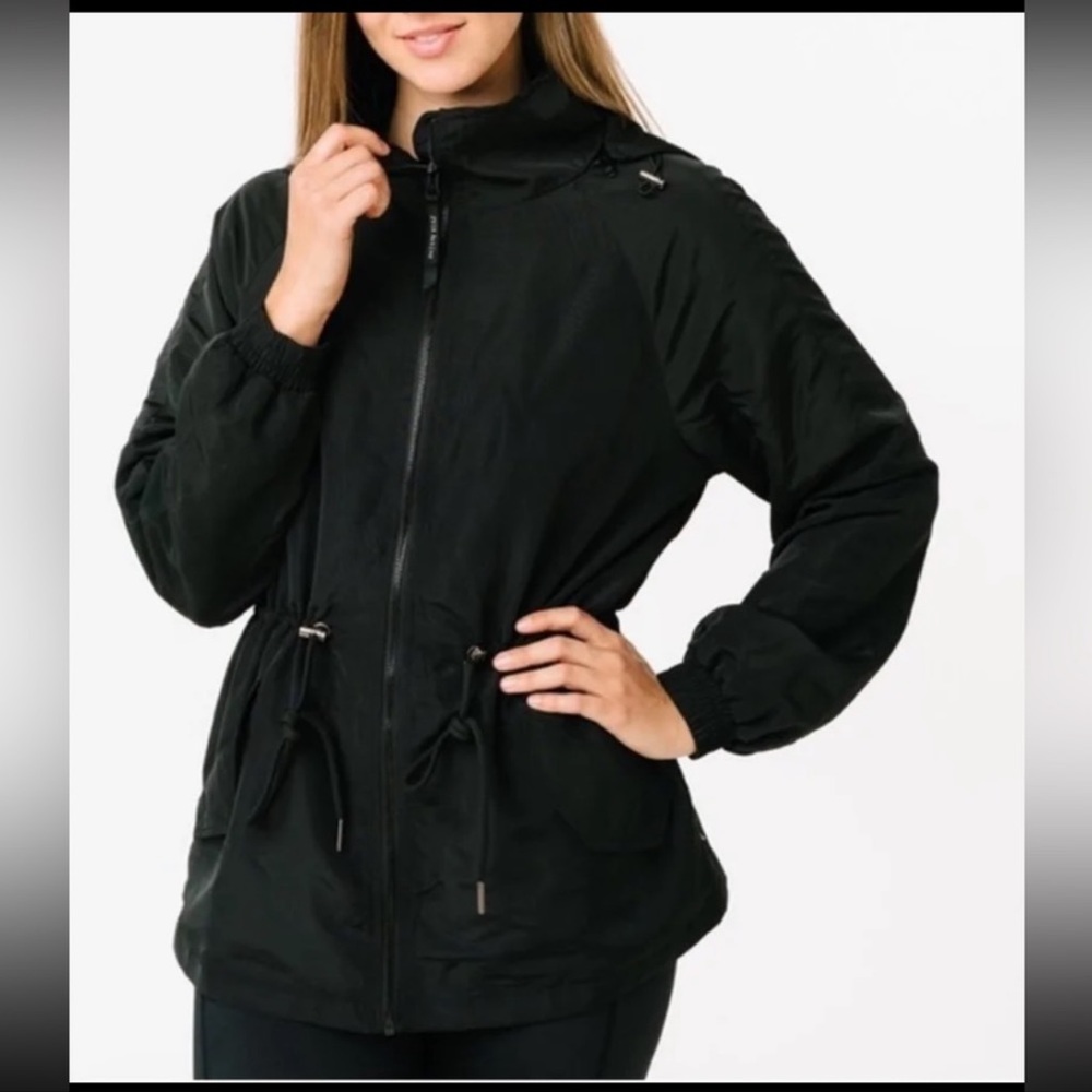 Zyia Active Women’s Drawstring Hooded Black jacket lined size medium